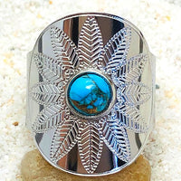 BAGUE AJUSTABLE ETHNIQUE ET TURQUOISE