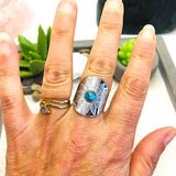 BAGUE AJUSTABLE ETHNIQUE ET TURQUOISE