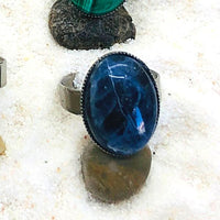 BAGUE REGLABLE OVALE PIERRE NATURELLE 18 X 13
